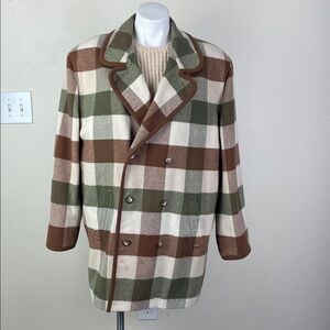 Lizwear Vintage Wool Jacket Double Breasted Plaid